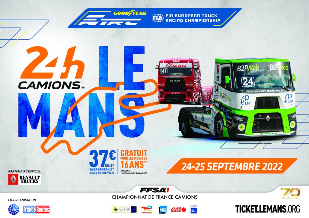 24 Heures Camions  se dérouleront les 24 et 25 septembre prochains au MANS