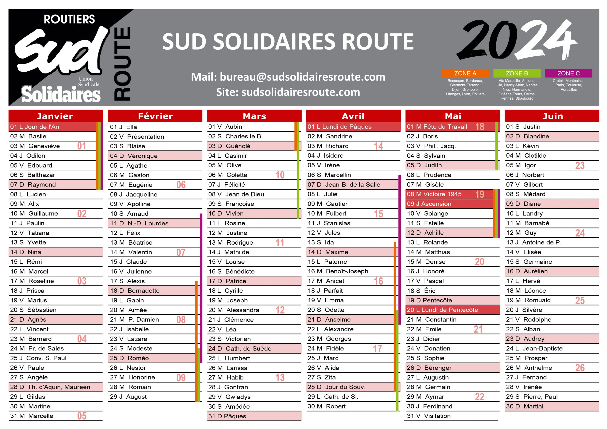 Les calendriers 2024 de nos adhérent(e)s et les cartes d’adhésions 2024 arrivent……