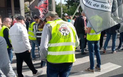 LILLE, DOUAI : Nos drapeaux « SUDROUTE » et gilets sortent dans les manifs